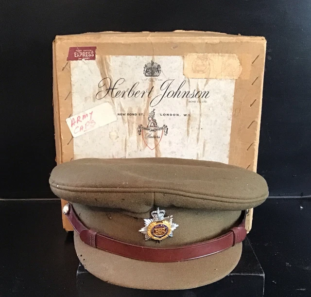 VINTAGE ROYAL ARMY Service Corps Officers Cap & Cap Badge In Original ...