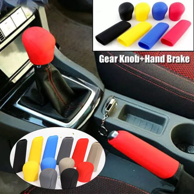Universal Car Gear Hand Shift Knob Cover Silicone Handbrake Non-S^$r