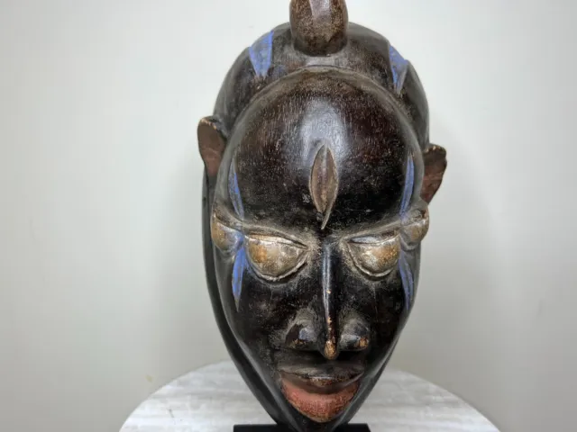 hand carved African Yoruba, Nigeria  Face Mask African Art 14" X 6"