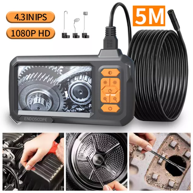 4.3" 1080P LED Digital Industrial Inspection Endoscope Snake Camera Borescope 5M