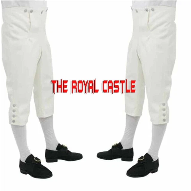 New 18th Century Revolutionary War Breeches Men's Off White Wool Pant Fast Ship