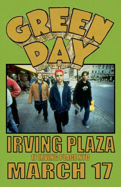 Green Day Replica *Irving Plaza Nyc* 1994 Concert Poster