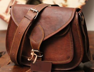 Handmade Designer Real Leather Satchel Saddle Bag Retro Rustic Vintage