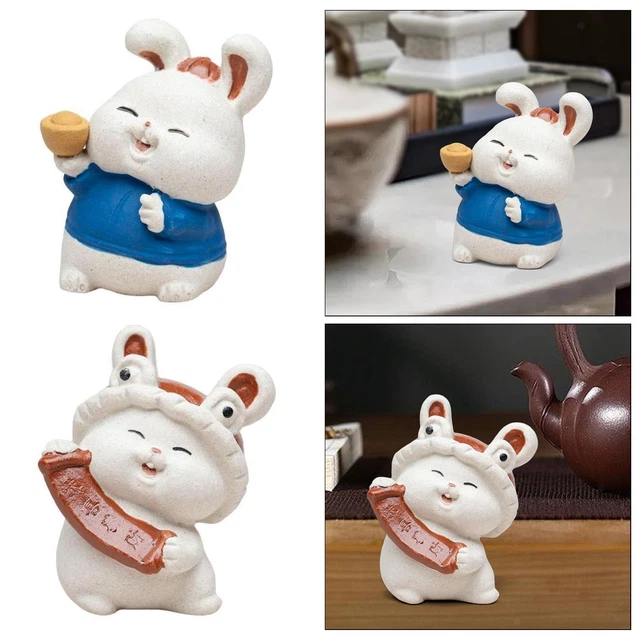Lapin Sculpture Ornement De Voiture Tableau De Bord Bureau Mini Lapin Statues