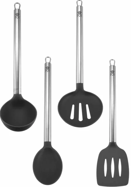 Bergner Masterpro Conjunto De 4 Nylon Utensilios Cucharón Turner Cuchara Acero