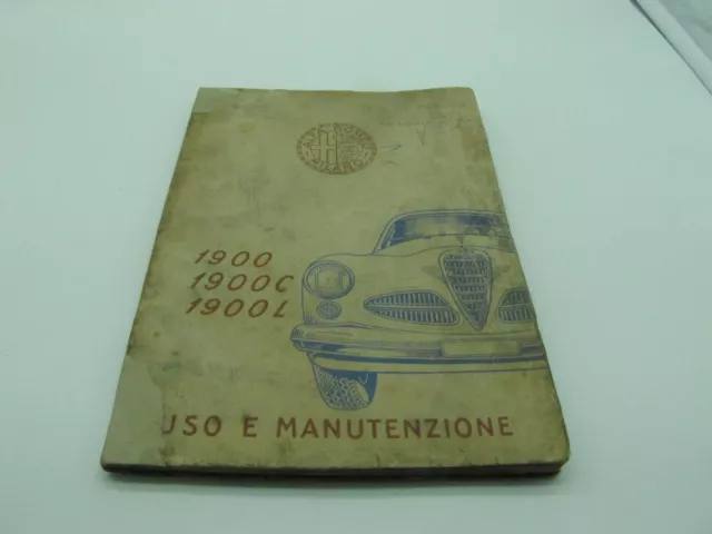 Automobilismo Rarissimo Libretto Uso E Manutenzione Alfa 1900, C Ed L  (11)
