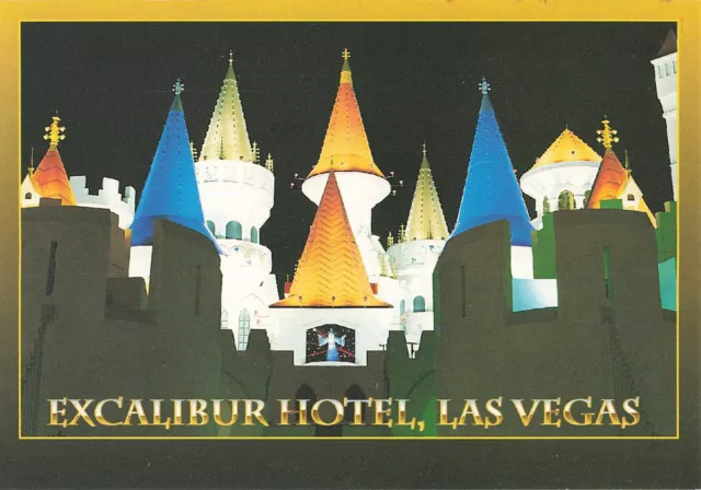 Postcard Excalibur Hotel and Casino Las Vegas Nevada Roof View