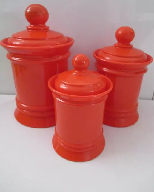 Vintage Retro Kristaware Kitchen Canisters Orange Aladdin Industries Kartell Era