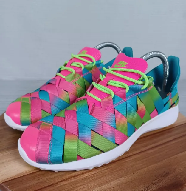 Nike Juvenate Woven Premium Electric Shoes Womens 9 Green Blue Pink Rainbow