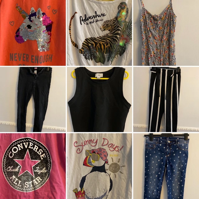 Pacchetto abbigliamento bambini bambine 10-12 grandi marchi Gap isola fiume converse