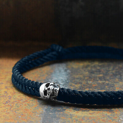 Link Skulls Link Chain Bracelets pour Homme Femme 925 Argent Squelette Breloque Neuf 