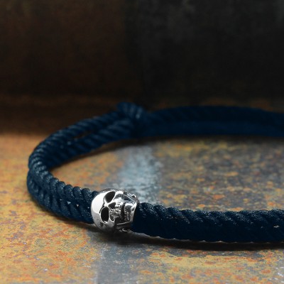 Link Skulls Link Chain Bracelets pour Homme Femme 925 Argent Squelette Breloque Neuf 