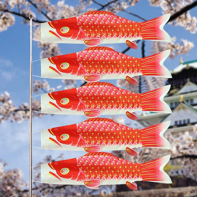 Bandiera Koinobori Giapponese - Carpa Vento Streamer, 100cm, Verde, Per Esterni - Foto 10