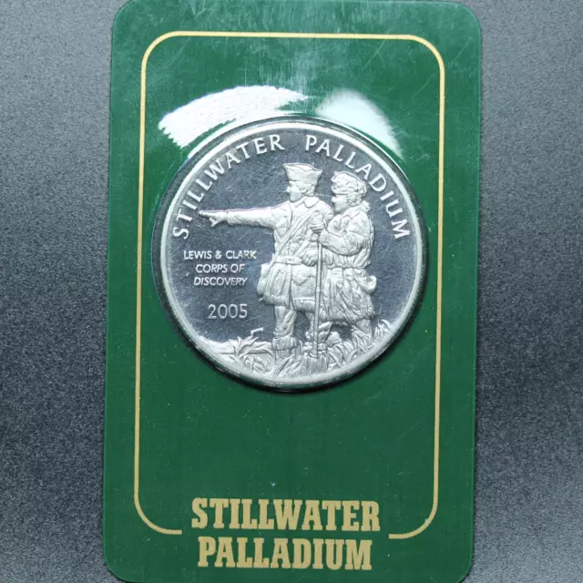 2005 1 oz Stillwater Palladium Buffalo Lewis & Clark Round by Johnson Matthey in