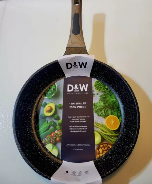 D&W Fry Pan Low Casserole Skillet With Lid Nonstick 11” Inch Premium  Cookware