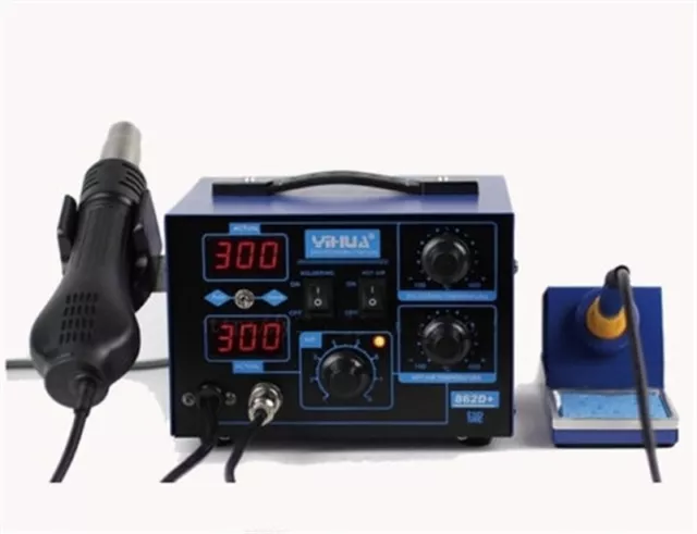 2 In 1 YH-862D+ Dual Digital Rework Station ( Hot Air Gun+Soldering IRON）220V ix