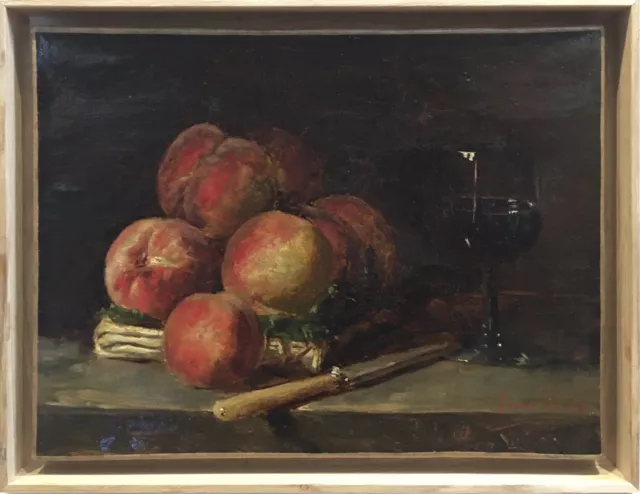 Tableau Peinture Cadre 19è XIXè Duvent Nature morte Impressionnisme rare ancien