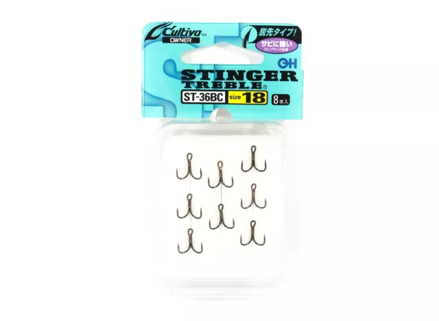 OWNER ST36BC TREBLE Hooks Barbed Black Chrome Size 1/0 1 2 4 6 8 10 12  £7.50 - PicClick UK