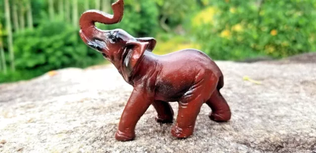 Wood Elephant Sculpture Lucky Statue Hand Carved Wooden Figurine Valentine Gift
