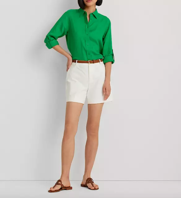 LAUREN RALPH LAUREN Women Green Topaz Linen Shirt Size XL NWT 115$ $41. ...