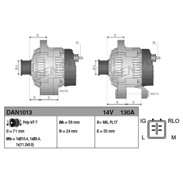 Denso Lichtmaschine für Lexus Is Toyota Avensis Corolla Rav Verso 3