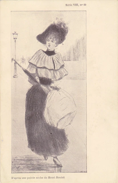 Art  Nouveau Illustrateur Henri Boutet Le Trottin Mode Paris