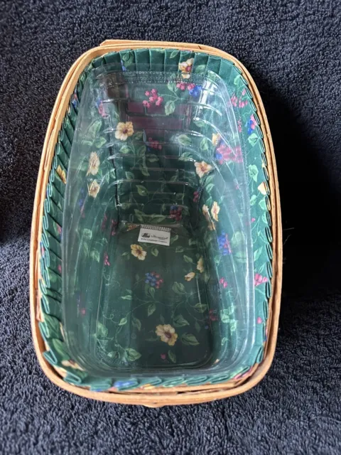 Longaberger 1996 Small Vegetable Basket w/liner and protector