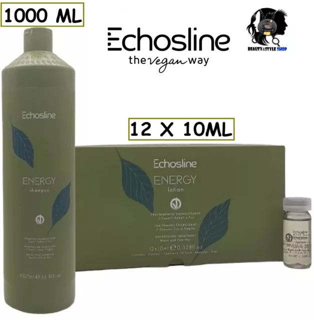 Echos Line Trattamento Anticaduta Shampoo Energy S3 1000Ml + Fiale T3 Echosline