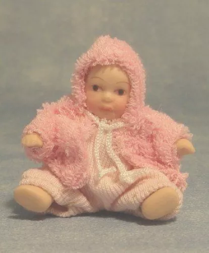 Dolls House Dolls: Porcelain Baby Girl Doll  12th scale