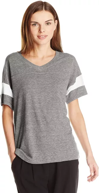 Alternative 180536 Womens Eco Jersey Short Sleeve T-Shirt Gray/Ivory Size Medium