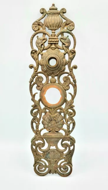 Antique Bronze Door Knob Back Plate Architectural Hardware RH Co 13 1/4"