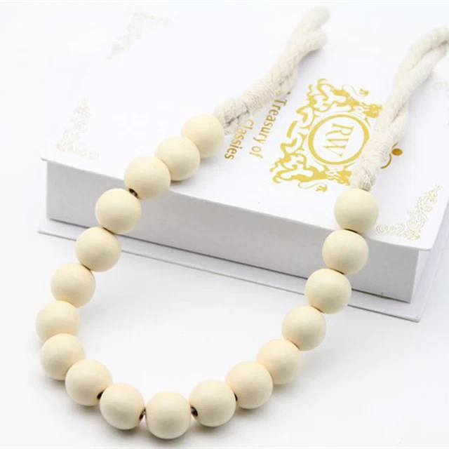 2pcs Drape Holder Curtain Tie Backs Clip Home Decor Wooden Beads Window Tieback