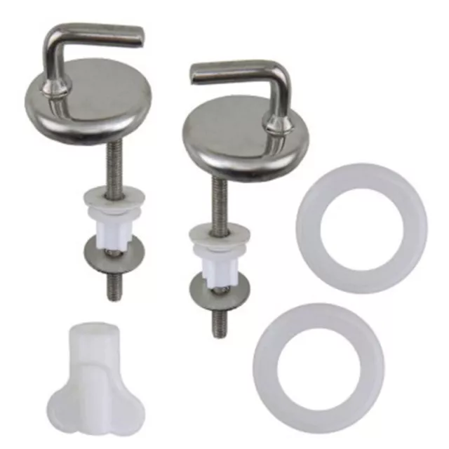 2Pcs Toilet Cover Hinges Top Fix Toilet Seat Fittings Quick Release Hinges Steel