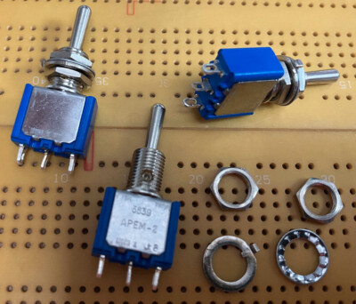 6A sptt COMMUTATORE contatti in argento ON-OFF-ON aggancio APEM 5639A Qtà Multi 