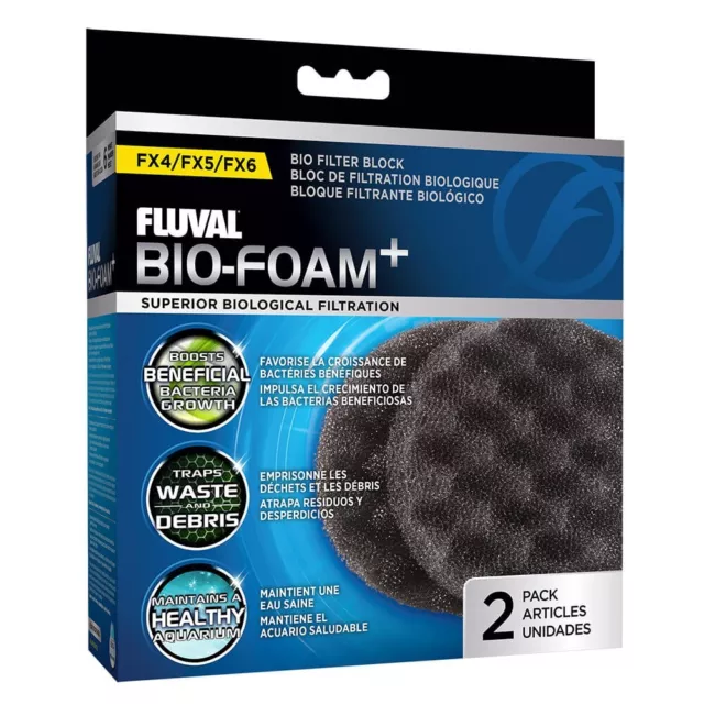 Plaquettes filtrantes Fluval Bio-Foam Plus - pack de 2 pour filtres externes FX4 FX5 FX6