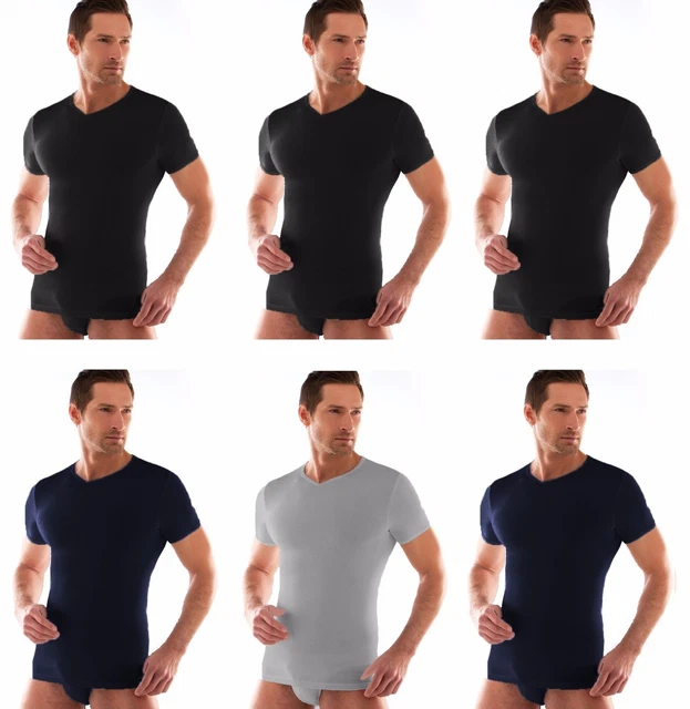 Liabel T-Shirt Uomo Scollo A V - 100% Cotone - Mezza Manica - Articolo 03828/53 - Foto 10