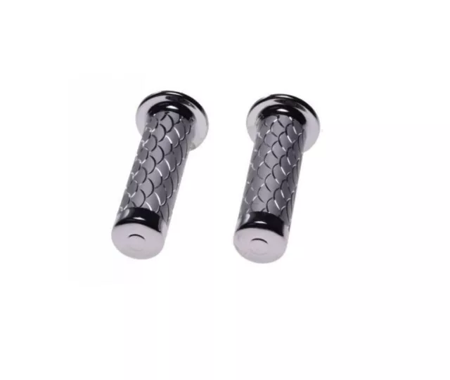 POIGNÉES Poignées de guidon Handle bar grips Universal 125mm / 24mm CHROME 2