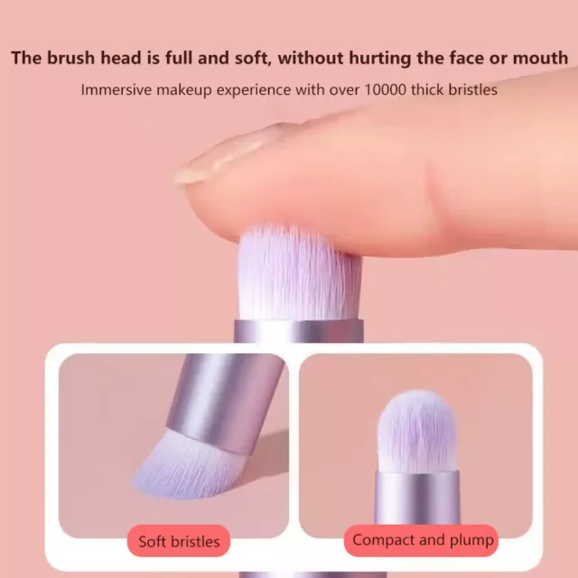 Portable Lip Brush Professional Mini Concealer Smudge Brush With Cover