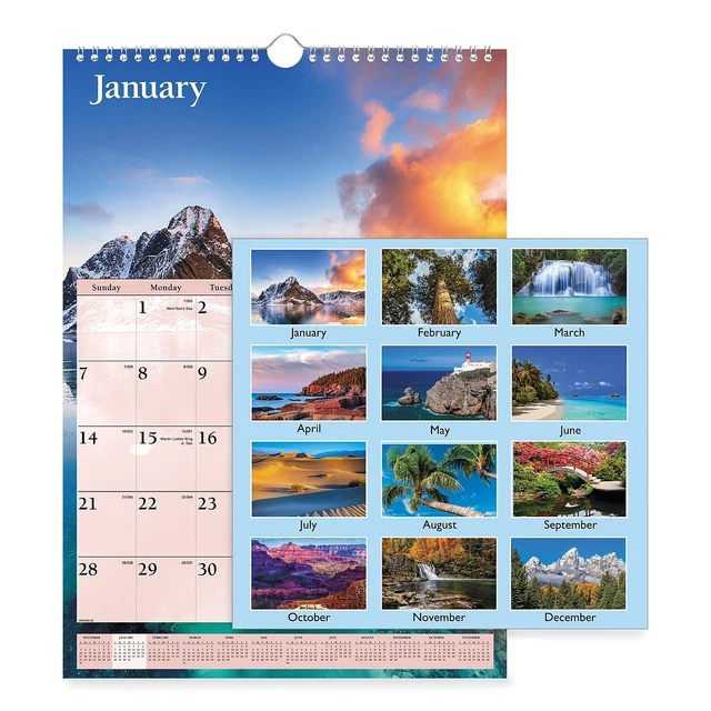 2025 ATAGLANCE 12 x 17 Scenic Monthly Wall Calendar Scenic Landscape