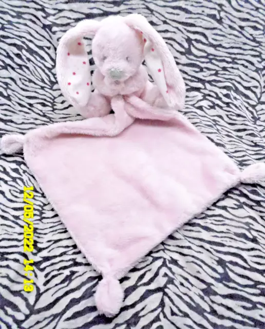 B/ Doudou Vertbaudet Simba Toys Lapin Rose Mouchoir Etoile Fushia 48M Neuf