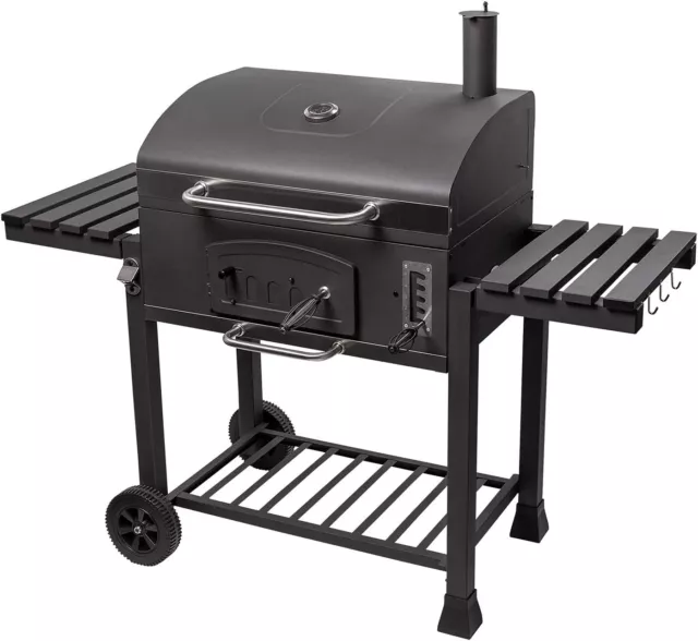 BBQ Holzkohle Grillwagen Gartengrill Barbecue Smoker Holzkohlegrill Grillstation