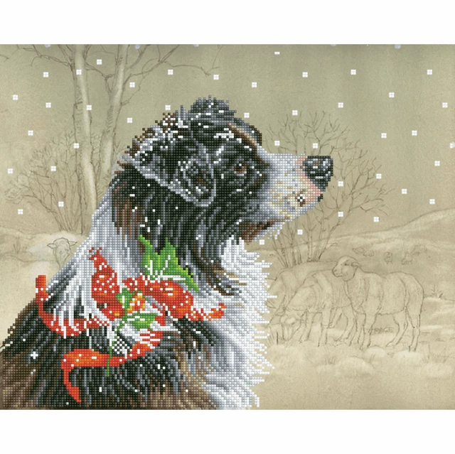 Diamond Dotz Christmas Collie-craft kit painting