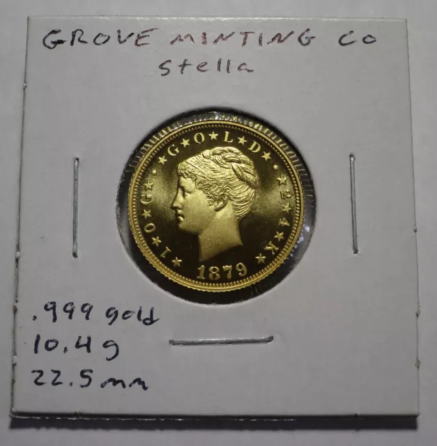 (1879) Coiled Hair Stella - 2019 Grove Minting/Dan Carr 1/3 Oz .999 Gold Proof