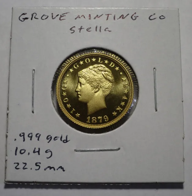 2019 Grove Minting / Dan Carr 1879 Coiled Hair Stella 1/3 Oz. .999 Gold Proof