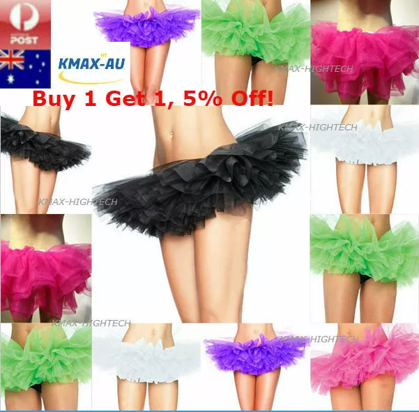 Womens Adults Girls Dance Tutu Skirt Ballet 5 Layer Layered Pettiskirts Costume