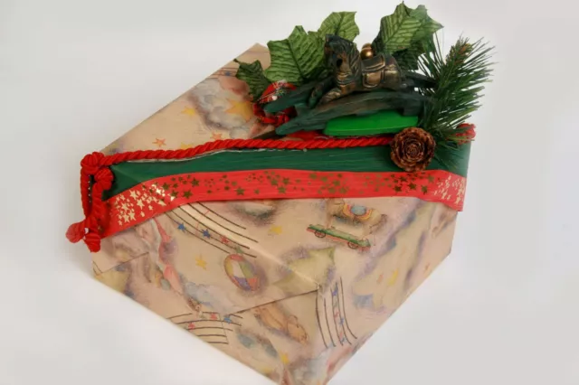 Deko-Päckchen Weihnachtsgeschenke Baum zur Atrappe Werbung Schaufenster vintage 3