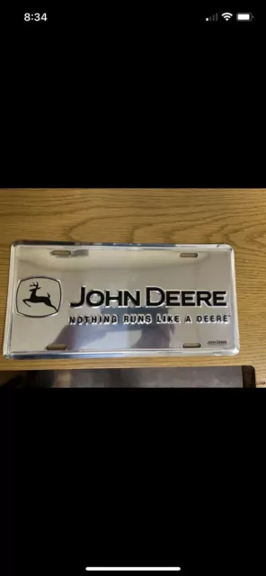 Genuine John Deere Silver Deere License Plate Bundle Of Two