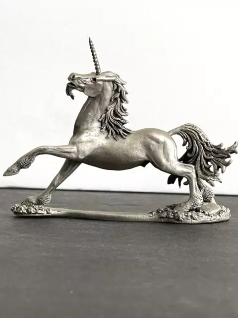 Vintage 1980 Hudson Pewter Horse Unicorn Miniature Figurine USA