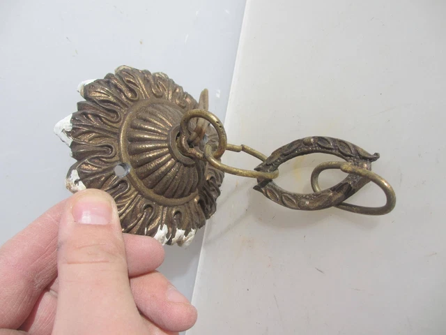 Vintage Gold Metal Ceiling Light Hook Chandelier Rose Old Rococo Antique STYLE