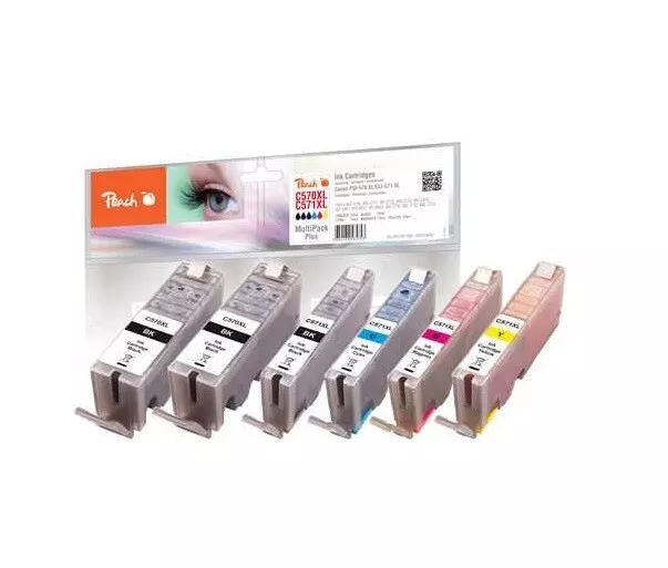 Peach Spar Pack Plus Tintenpatronen XL kompatibel zu Canon 2x PGI-570XL CLI-571X